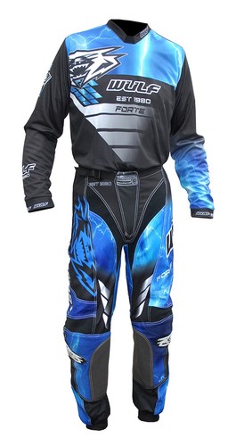 Erwachsene blau motocross kit - erwachsene,