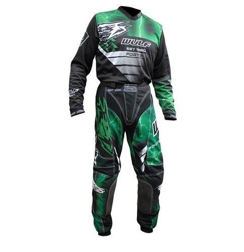 Erwachsene grün motocross - grün, kit